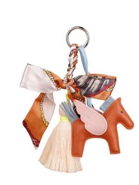 Fashion Brown Pegasus Tassel Keychain Bag Charm NEW